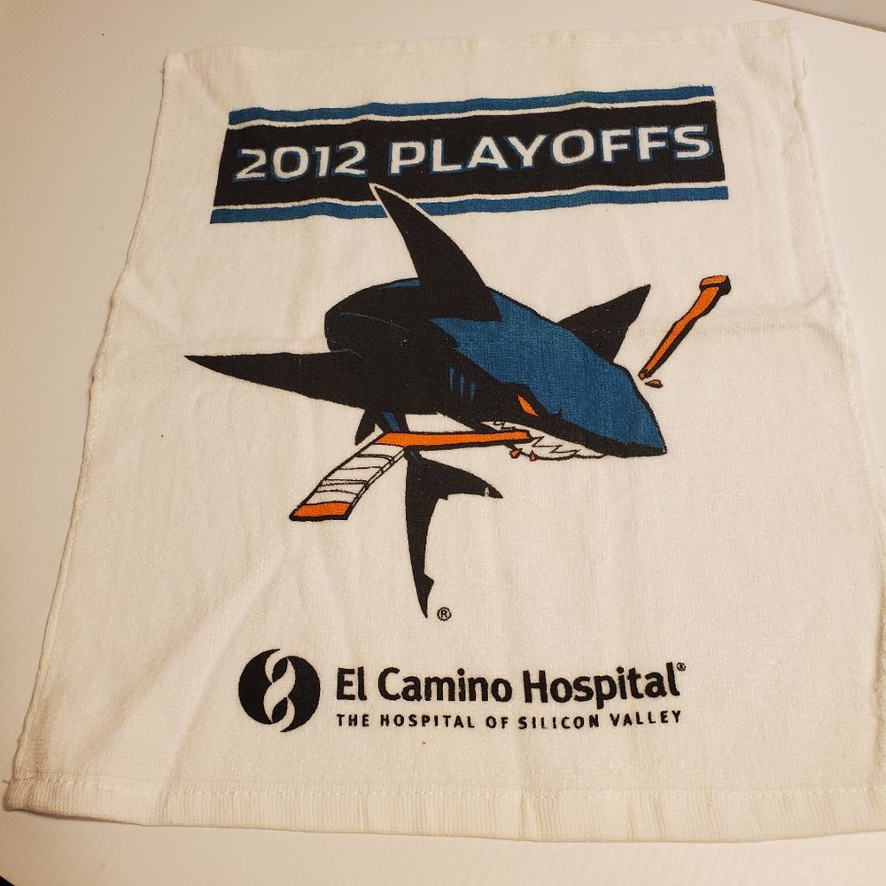 Set of 2 SJ Sharks NHL Hockey Hand/Face Towels